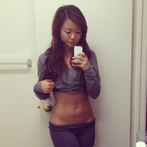 Admiring abs