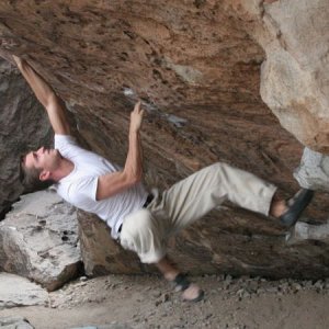 Climbing in Hueco Tanks, TX