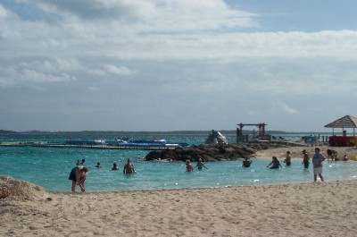 aww the beach at Cococay, Bahamas