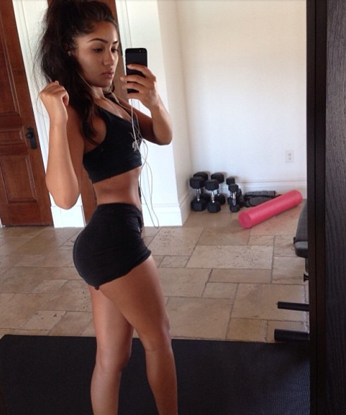Checking out her tiny waist and awesome ass