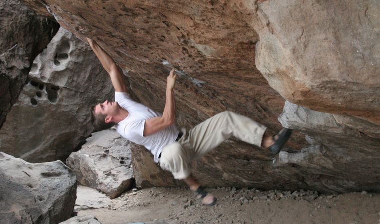 Climbing in Hueco Tanks, TX