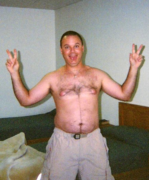 Me at 210lbs before I started my workout and diet.