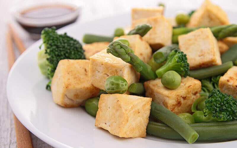 Tofu with Veggies part of the vegan diet plan