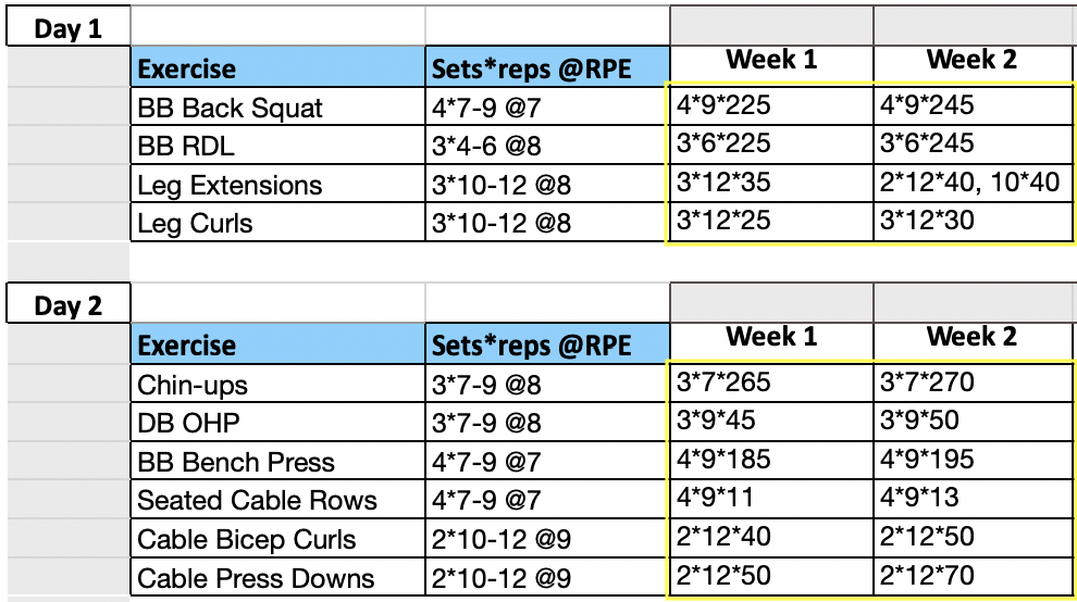 How to log your training program and progress