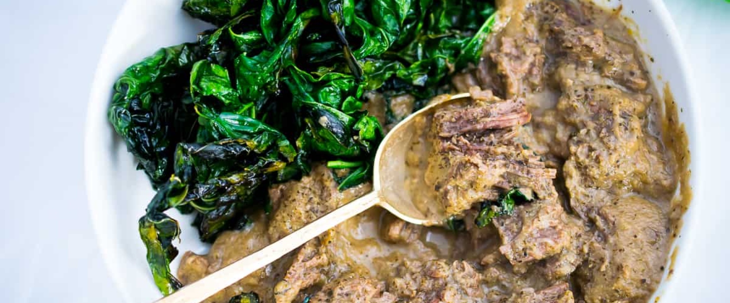beef with mushroom gravy