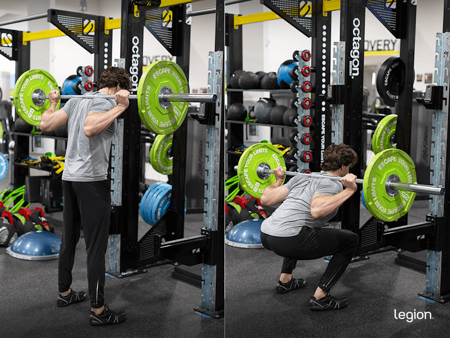 Barbell Back Squat before and after